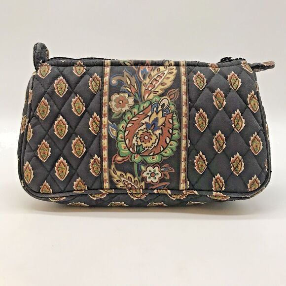 Maggi B Plastic Lined Quilted Cosmetic Bag Zip Top Multicolored  Makeup Pouch - Picture 1 of 10